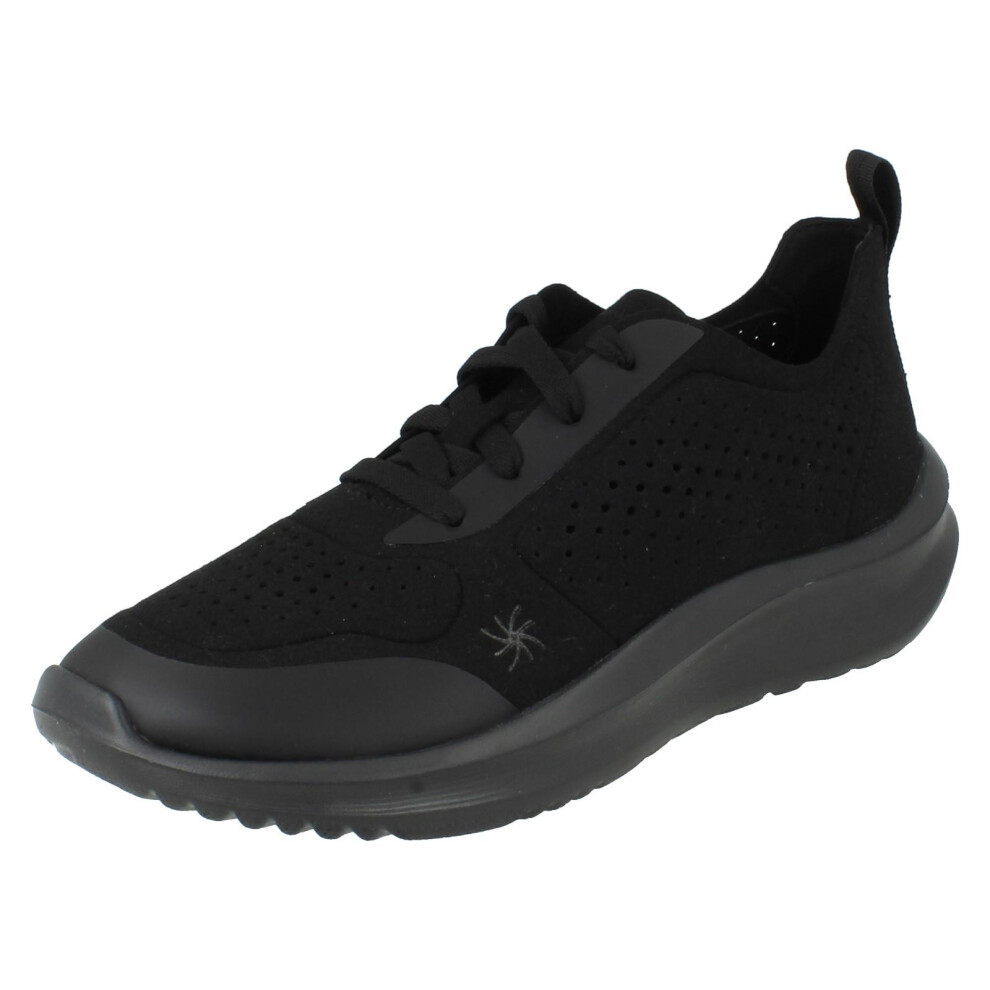 Clarks (Black, Uk 4) Ladies Cloudsteppers Platform Trainers - Solevana Tie