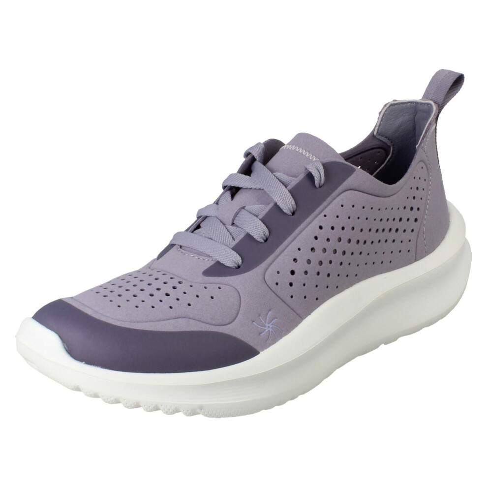 Clarks (Purple, Uk 5.5) Ladies Cloudsteppers Platform Trainers - Solevana Tie