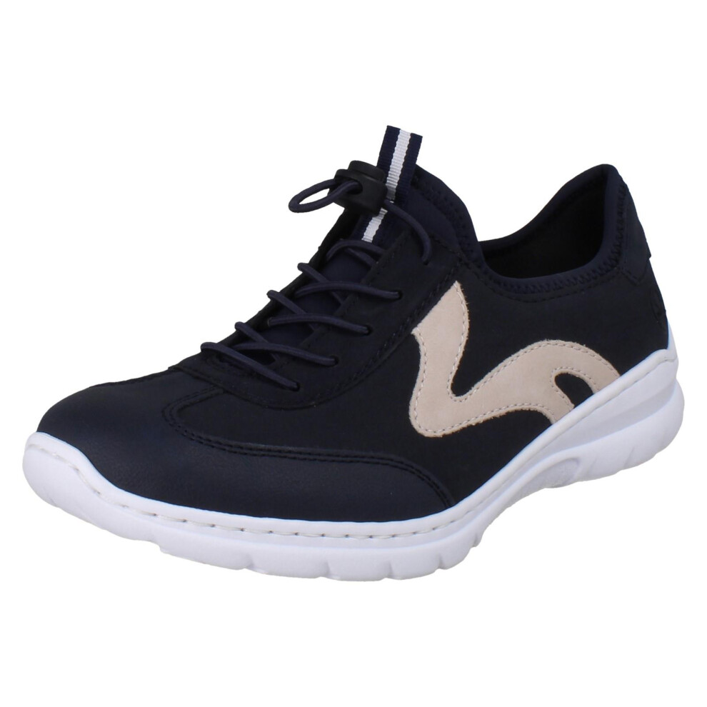 Rieker (Blue, Uk 6) Womens Every Day Wear Casual Detailed Slip On Trainers L32g9