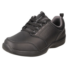 (Black, UK 6) Ladies Padders Dual Fit Casual Leather Trainers - Bobbie