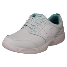 (White, UK 7) Ladies Padders Dual Fit Casual Leather Trainers - Bobbie