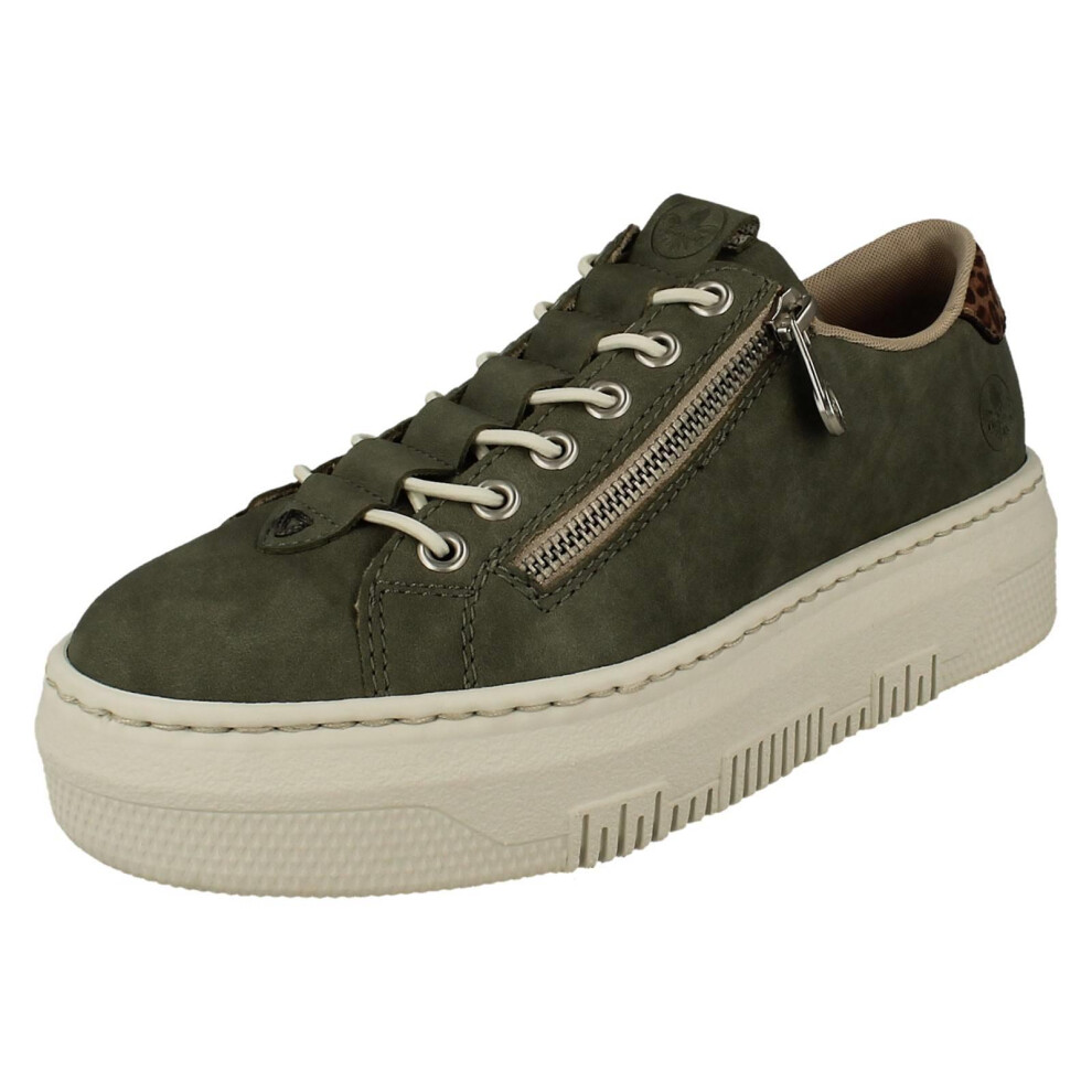 Rieker (Green, Uk 6.5) Ladies Elasticated Lace Trainer M1952