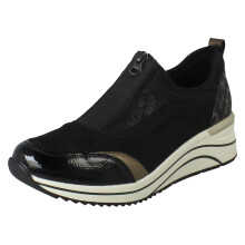 (Black, UK 5) Ladies Remonte Casual Wedge Shoes D0T08