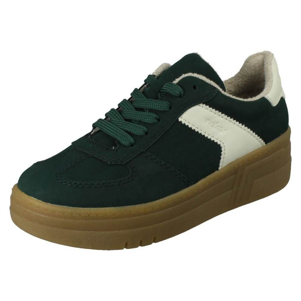 Rieker (, Uk 4) Ladies Lace Up Casual Trainers M7602 Green