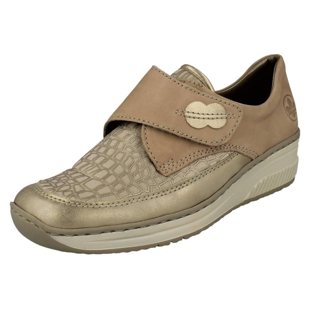 Rieker (Beige, Uk 7.5) Womens Hook And Loop Shoes 487C0