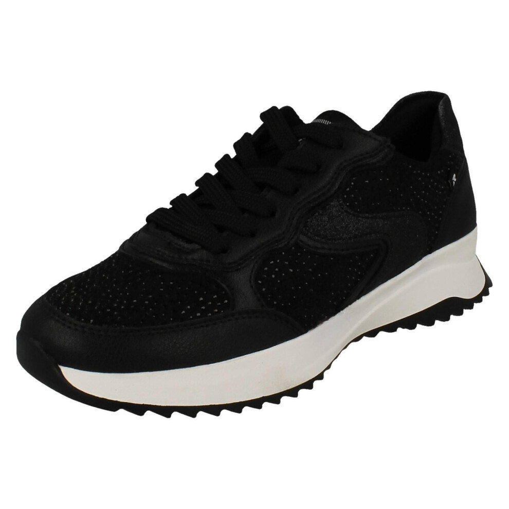 Rieker (, Uk 6.5) Ladies Revolution Lace Up Trainers W1304 Black