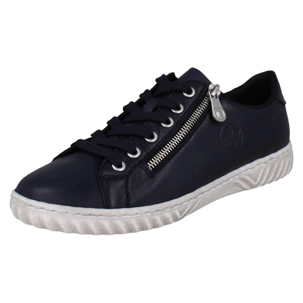 Rieker (Blue, Uk 7.5) Ladies Antistress Zip Detailed Trainer N0900