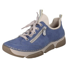 (Blue, UK 8) Ladies Sneakers By Rieker Lace Up Shoes 45973