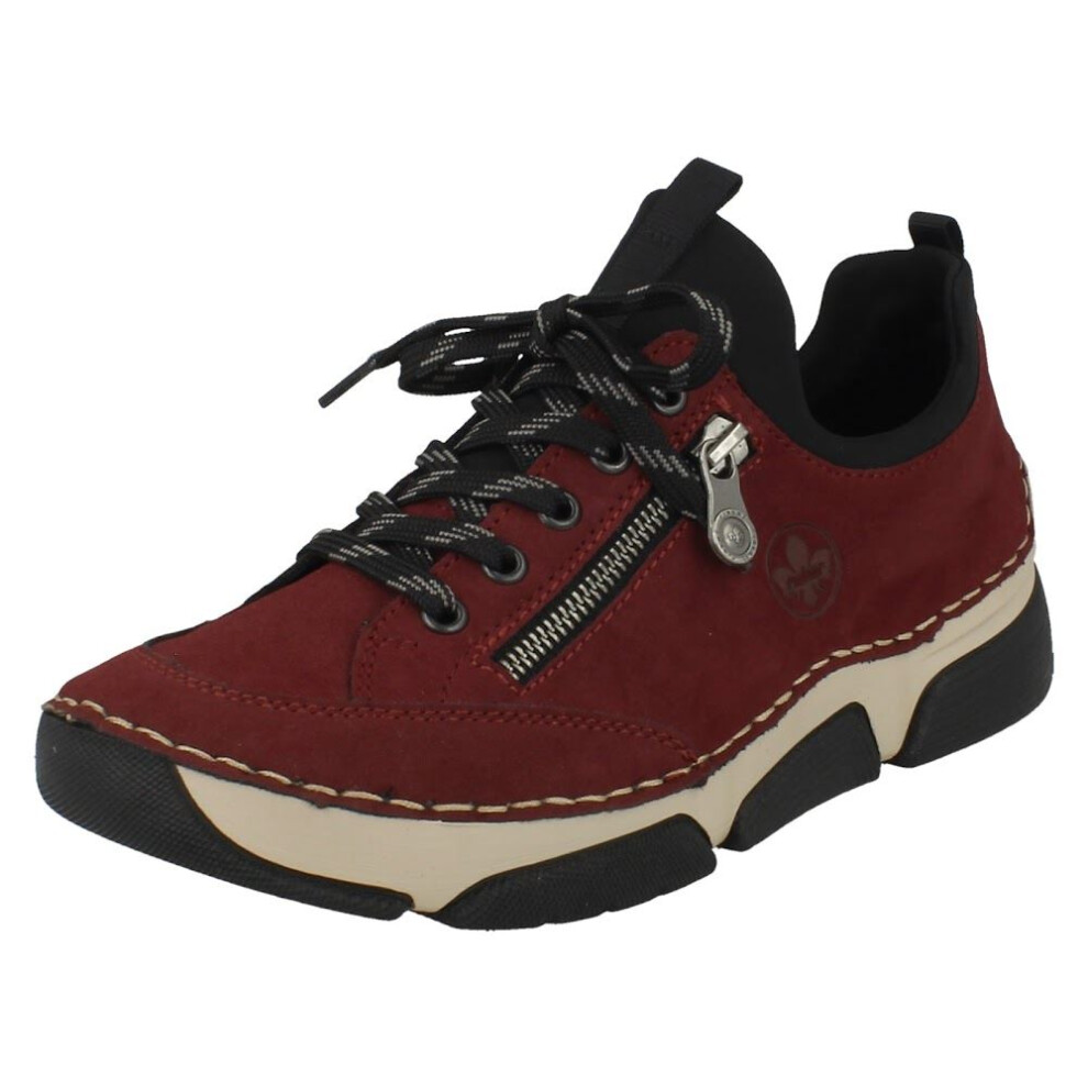 Rieker (Red, Uk 3.5) Ladies Sneakers By Lace Up Shoes 45973