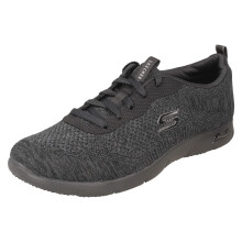 (Black, UK 8) Ladies Arch Fit Comfort Lace Up Casual Trainers - Lavish Wish 104272