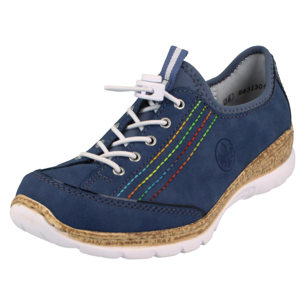 Rieker (, Uk 6.5) Ladies Rainbow Detailed Trainers N42t0 Blue