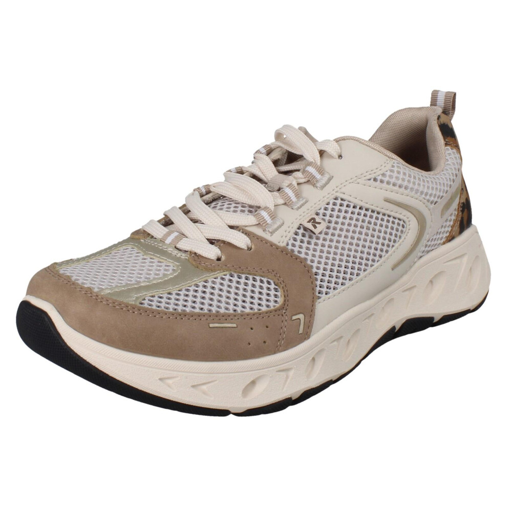 Rieker M6501-60 Beige Gold Womens trainers in a Plain Man Made in Size 39 - Image 3