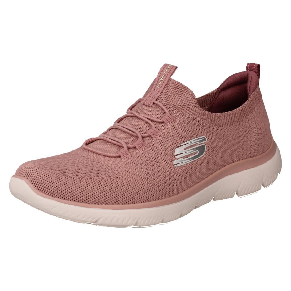 Skechers (, Uk 6) Ladies Vegan Slip On Memory Foam Trainers - Top Player 150116 Pink