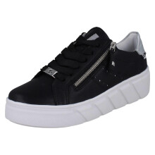 (Black, UK 6.5) Ladies Rieker Sport Punched Detail Wedge Trainers W2605