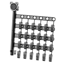 Rack para calcetines de pared 4 niveles 10x11 pulgadas Transp-Black