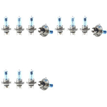 12 Lampor Halogenlampor Bilstrålkastare H4 Vitt Ljus 100W 12V