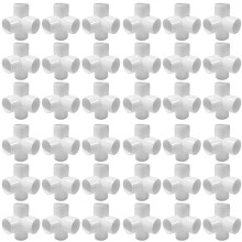 4-Weg 1/2 Inch T-Stuk PVC-Bocht - Bouw Zwaar PVC-Meubilair - PVC-Bochtstukken van een Halve Inch [Verpakking van 48]