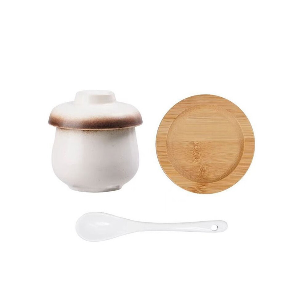 Ceramic Egg Coddler for Breakfast - Microwave Safe Stew Bowl with Lid for Home Kitchen Ochre-image-OPC-PTP752X-NEW