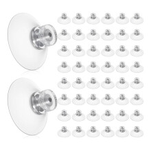 50 PCS Clear PVC Suction Cups with Screws Nut, 40 mm Strong Adhesive Sucker Pads for Windows, Glass, Bathroom, Car