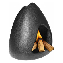 Ceramic Burner with Chimney Modern Chiminea Sticks Burner Dish Black Sage Stand Burning Bowl Ideal for Meditation