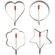 Egg Rings with Handle,Set of 4Pcs Stainless Steel Egg Cooker Mold Pancake Mold Egg Poacher for Cooked Eggs/Poache