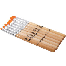Monja 7Pcs Nail Art Dome Acrylic Uv Gel Extension Builder Coating Builder Flower Painting Brush Manicure Tool