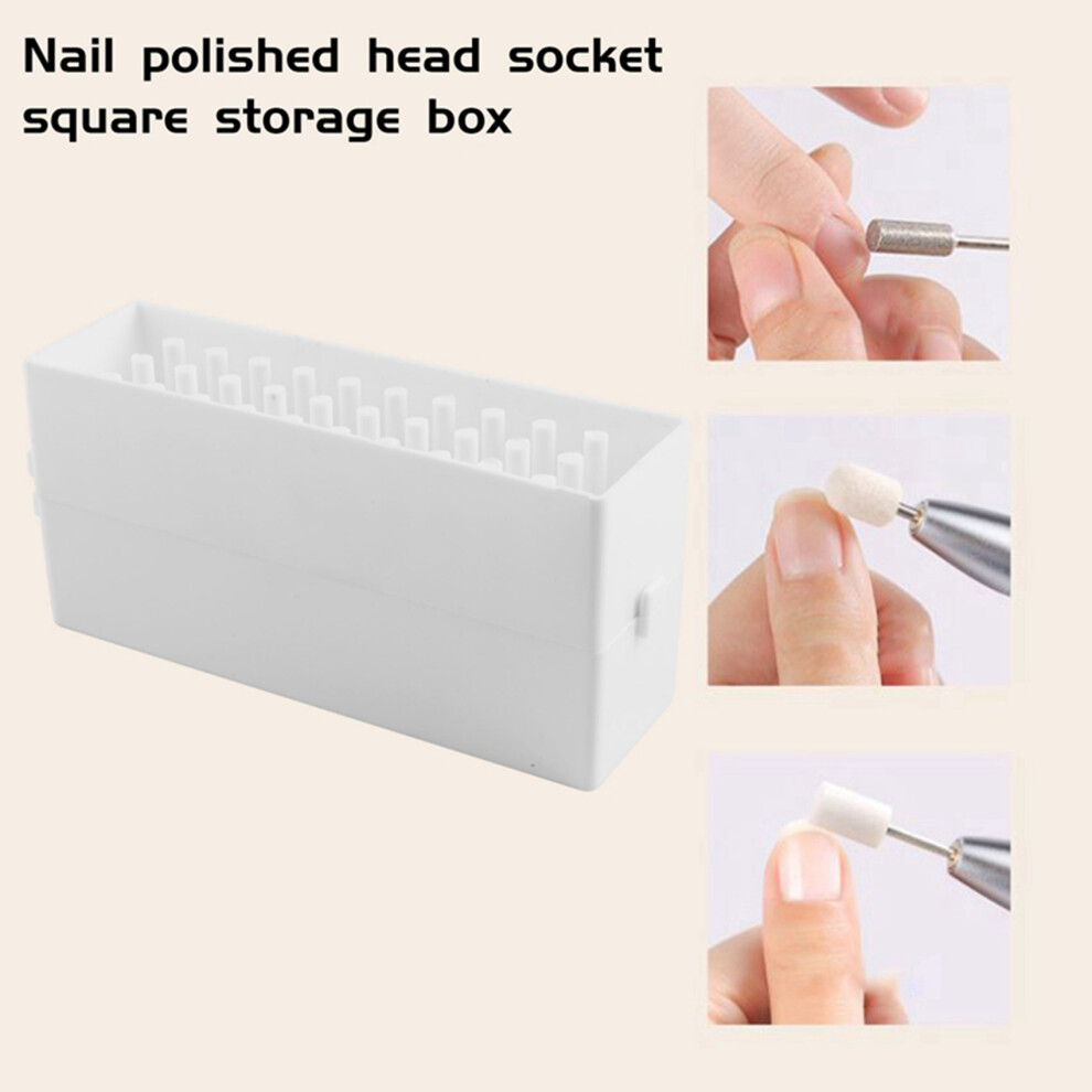 Nail Drill Bits Holder Dustproof Stand Displayer Organizer Container 30 Holes Manicure Tools Acrylic Cover case Manicure Tools