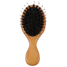 Boar Bristle Hair Brush Natural Beech Wood Handle Cushion Anti-static Massage Detangling Hair Brush - Brush for Pocket/Travel Size