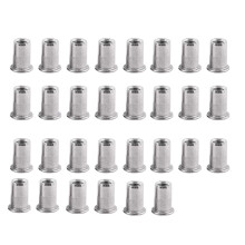 30 Pcs Flat Blind Rivet Nuts Stainless Steel Metric Thread Insert Nut Nutsert Screw Blind Rivet Nut Set (M4)