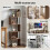 Levede 5-Tier Bookshelf S-Shaped Geometric Tall Bookcase Storage Unit Walnut 6