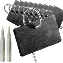 10Pcs Plant Labels, Natural Slate Plant Markers Garden Markers Signs Labels with Bonus Pens, Reusable