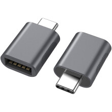 USB C to USB Adapter 2-Pack, Type C Male to USB 3.0 Female Adapter OTG Converter for Laptops, Chargers and More, Grey