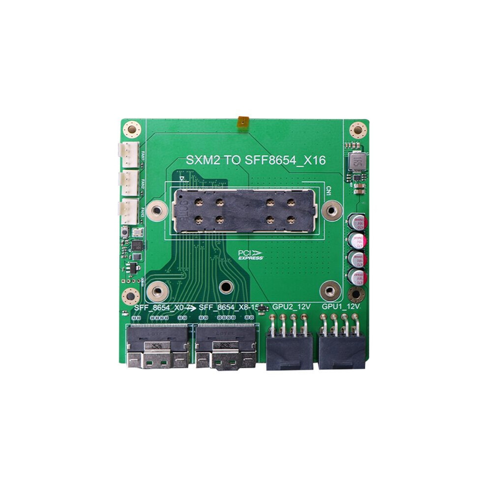 Sxm2 To 2X Sff-8654 X16 Pci-E Adapter Card For P100 V100 300W Card Pcie Expansion Riser Gpu Dual 8Pin 4713241352802