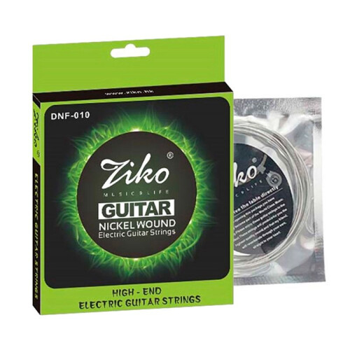 Ziko DNF 010 Elektriska GitarrsträNgar NickelpläTerade KolståL Hexagonal Legering GitarrsträNgar, 6 St
