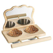 Bird Feeder with Perch and Mirror, Fun Toy, Outdoor Home Decor.