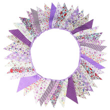 Fabric Bunting Banner 42 Flags 12M Cotton Party Bunting Garden Garland Playroom Wedding Birthday Parties Decoration B