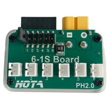 HOTA Battery Charging Hub OSH 6-Port 1S Battery Charging Hub for LiPo LiFe Li-Ion LiHV Batteries PH2.0