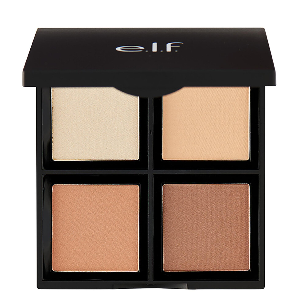 E.l.f. Light Contour Palette, 4 Shades, Customizable, Easy To Apply, Sculpts, Shades, Brightens, /Medium, Infused With Vitamin E, All-Day Wear 16G