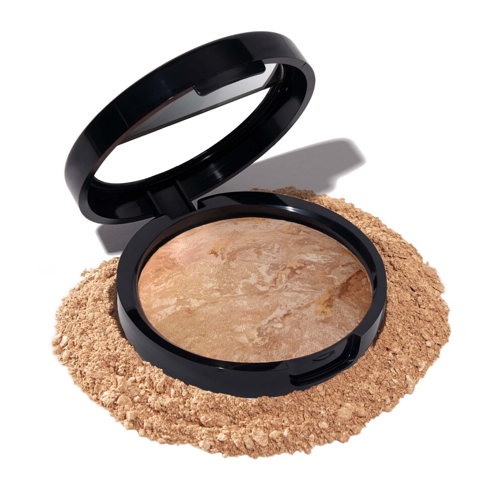 Laura Geller Beauty Light Laura Geller Baked Balance-N-Brighten Colour Correcting Powder Foundation (Medium) Buildable To Medium Coverage Baked Foundation, Demi-Matte