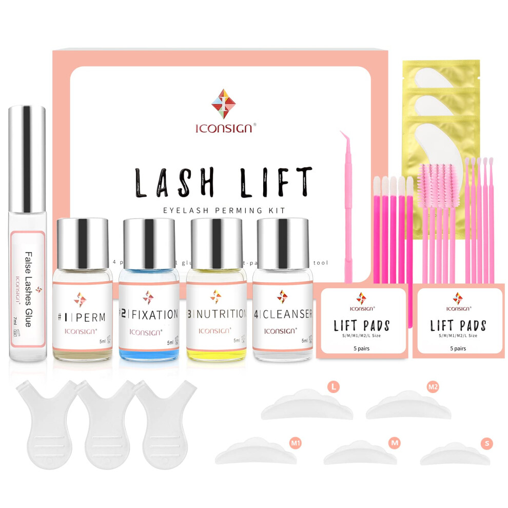 Lash Lift Kit - Eyelash Perm Kit - Professional Eyelash Curling Set - Glue Upgraded Version - Semi-Permanent Curling Perming Wave Suitable For Salon 5051225920081