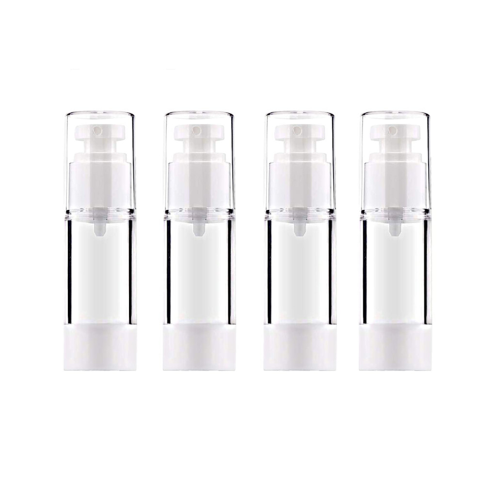 Jamhoodirect 30Ml Airless Pump Bottle Refillable Empty Clear Bottle Travel Containers/Vacuum Press Pump Bottles With Funnel And Label For Perfume