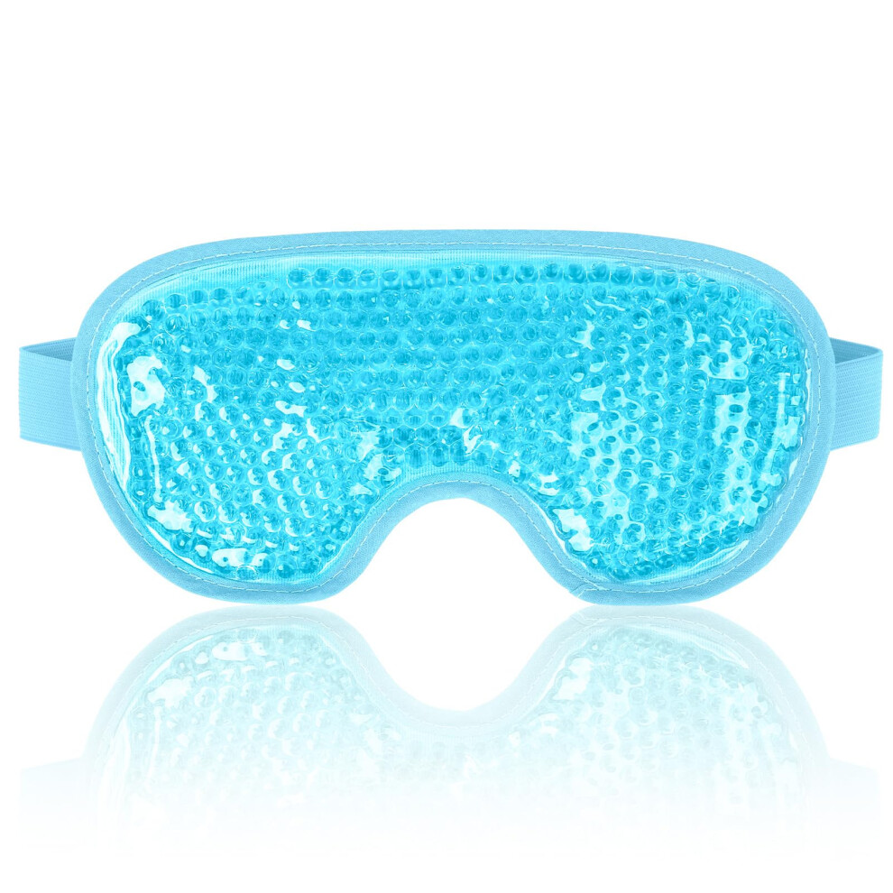 Newgo Dark Cooling Eye Mask For Puffy Eyes, Reusable Hot Cold Therapy Gel Cold Eye Mask For Migraine, Headache, Circles, Dry Swollen Eyes, Sinus
