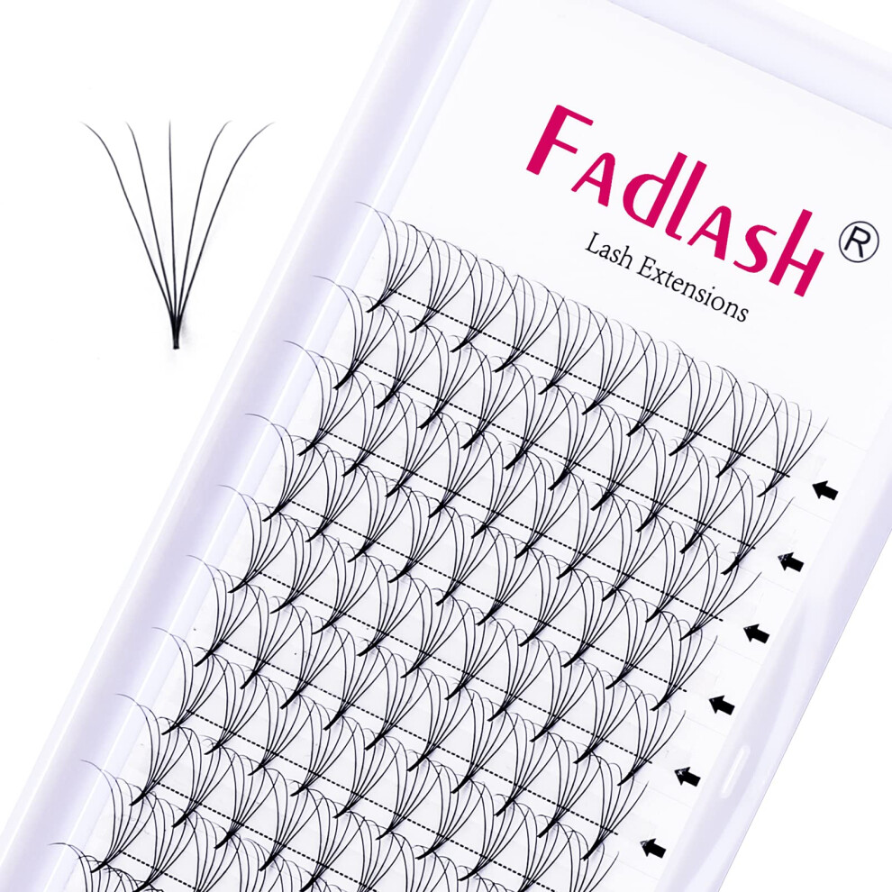 Fadlash Eyelash Extension 5D-0.07-D Curl, 13 Mm, Professional Eyelash Extension Volume, Russian C/D Curl, Premade Fans Eyelashes, (5D-0.07-D,