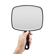 OMIRO Hand Mirror, Black Handheld Plain Mirror with Handle,Square,M