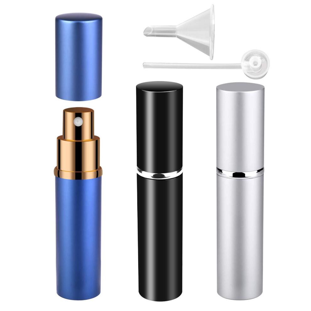 Zingso Refillable Travel Perfume Atomiser Bottles, 3 Pcs 10Ml Mini Portable Spray Bottles Refillable Perfume Aftershave Atomiser Empty Travel Bottles