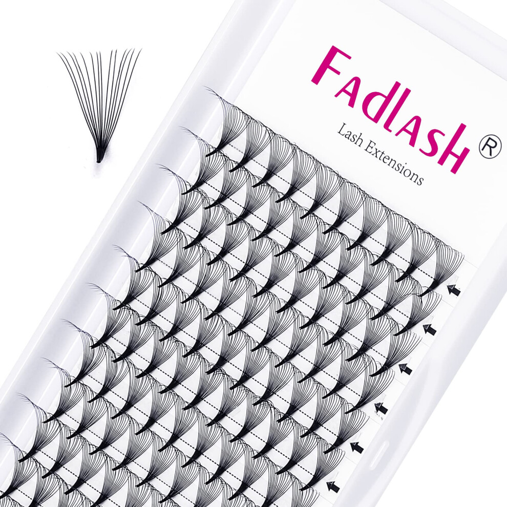 Fadlash Pre Made Fans 14D 0.07Mm C Curl 12Mm Premade Lash Extensions Pre Fanned Russian Volume Lashes Fan 0.07Mm C/D Curl Eyelash Extension