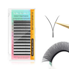 NAGARAKU YY Eyelash Extensions Supplies Y Lash Premade Fans 4D Russian Volume Cross YY Eyelashes Handwoven Y Shaped Mesh Technology Wispy Crisscross