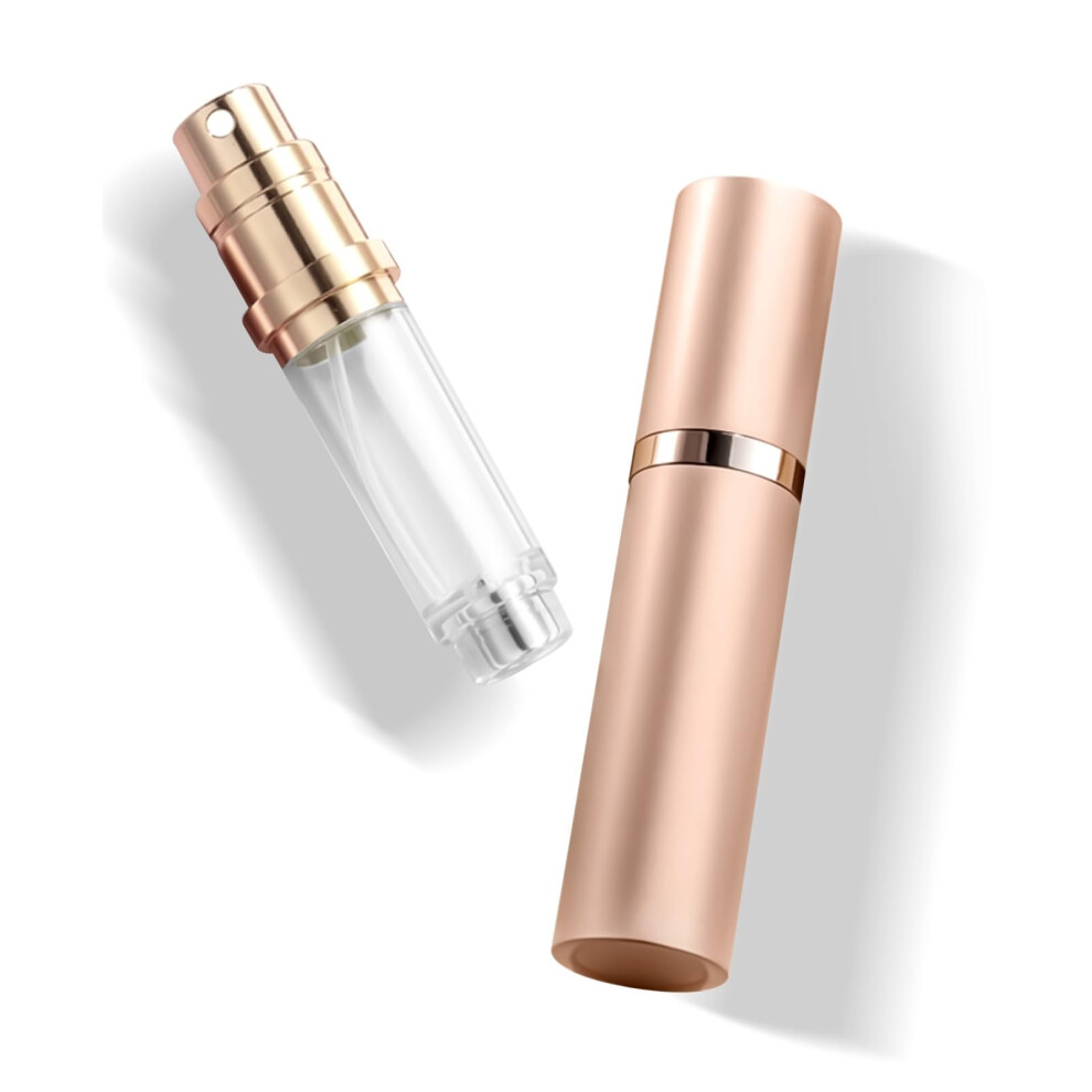 Vvgaoges Gold Perfume Atomiser,Portable Refillable Empty Perfume Spray,Mini Perfume Bottles Empty For Travel 5Ml (Rose )