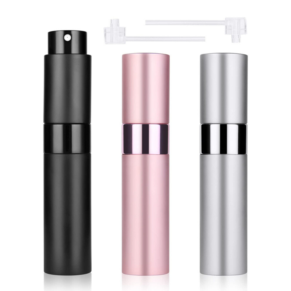 Acwoo Perfume Atomiser Bottles, 3Pcs 10Ml Refillable Travel Spray Bottles, Portable Mini Refillable Empty Perfume Bottle, Empty Spray Bottle For