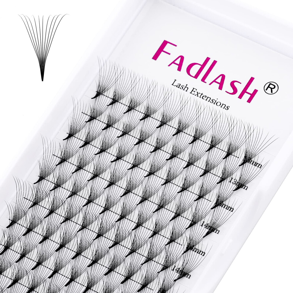 Fadlash Pre Made Fans Eyelash Extensions 10D-0.07C Curl Mix 13-16Mm Pointy Base Russian Lashes 0.07Mm Premade Volume